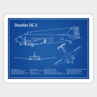 Douglas DC-3 - Airplane Blueprint - AD Magnet